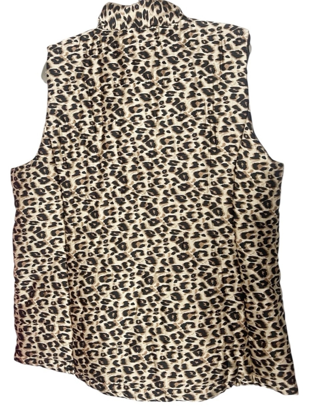 Entro Leopard Print Puffer Vest Quilted Zip Front Lightweight XL - Picture 3 of 5